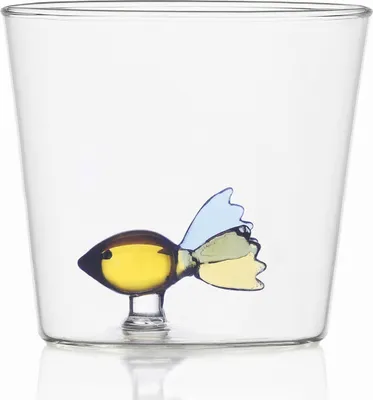 Kan van borosilicaatglas, Vis met Alg, geel/groen 1500 ml, Animal Farm