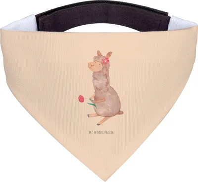 Produktbild von Mr. & Mrs. Panda Halstuch Für Hunde Alpaka Blume - Kaktus Grün - Geschenk, Hund, Schal, Lama, Lamas, Spruch, Hunde-Halstuch, Tuch