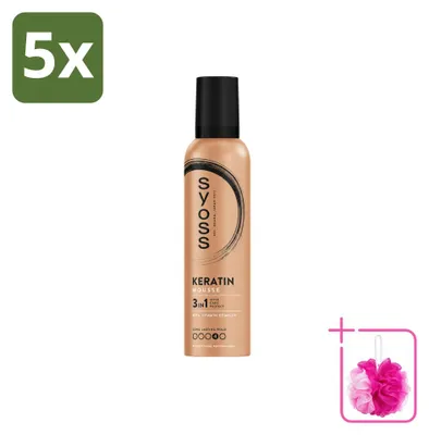 Productafbeelding van 5 x Syoss Keratine Haarmousse - 250 ml - Voordeelverpakking - 5 stuks