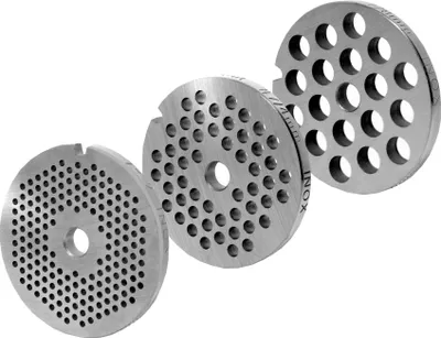 Produktbild von Lochscheibensatz 2 mm + 4 mm + 8 mm Bohrung für alle gängigen Fleischwolf Größen 7