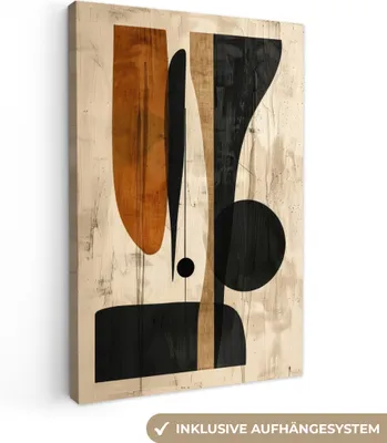 Produktbild von MuchoWow® - Leinwandbilder - Abstrakt - Kunst - Formen - Modern, Wandbild, Wanddeko Bilder Wohnzimmer, 40x60 cm