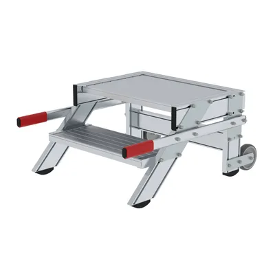 Produktbild von MUNK Arbeitspodest fahrbar Aluminium geriffelt 600mm Stufenbreite 2 Stufen