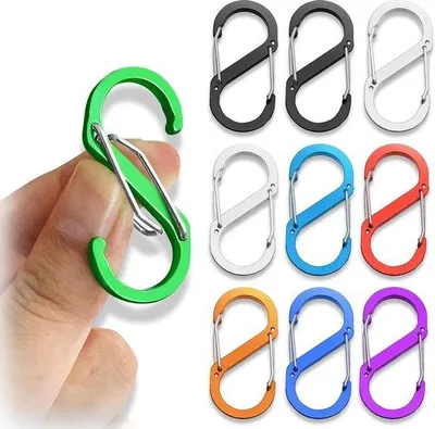 Produktbild von Aluminium-S Karabijnhaken, kleine, karabinerhaken, für Reisen, Outdoor, Wandeln, Camping, Fischen.