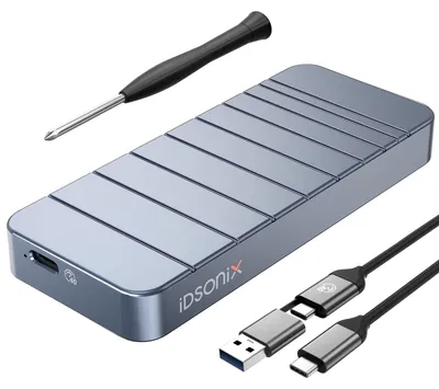 Produktbild von iDsonix 40Gbps M.2 NVMe PCIe Gehäuse Adapter [100% Aluminium], NVMe zu USB 4.0 Kompatibel mit Thunderbolt 3/4, M.2 zu USB A&C mit UASP Trim für M-Key 2280 SSD