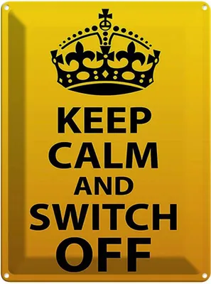 Produktbild von vianmo Blechschild 40x30 cm Keep Calm and switch off Yoga