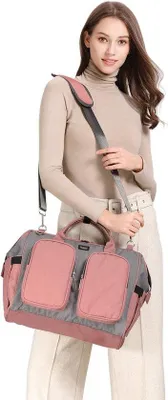 Produktbild von Famanu Wickeltasche mit wasserdichter Wickelmatte und 2 Kinderwagenhaken - multifunktionale Schultertasche