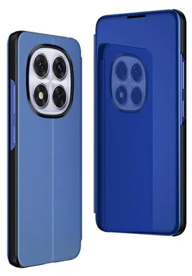 Produktbild von Für Xiaomi Redmi Note 14 Pro 5G View Spiegel Handy Smart Cover Wake UP Funktion Case Blau