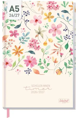 Produktbild von Schulstuff Schüler-Timer 2026/2027 / A5 / Wild Blossoms / Häfft-Verlag