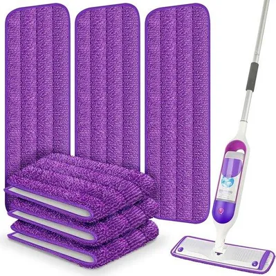 Image de Éponge de rechange pour PowerMop, lot de 3, couleur violet, forme trapézoïdale
