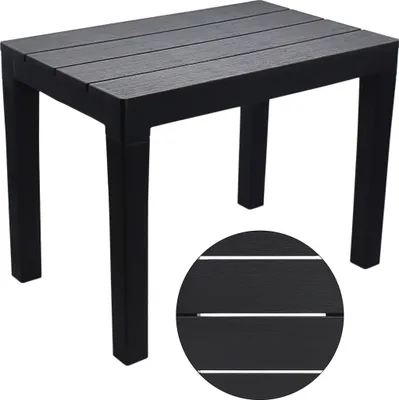 Produktbild von Gartentisch Campingtisch Balkontisch Beistelltisch Gartenmöbel Terrasse Lounge Tisch - Wetterfest - Kunststoff - Anthrazit