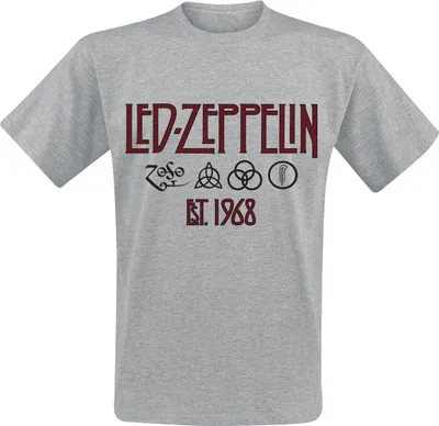 Produktbild von Led Zeppelin T-Shirt Herren Symbols Est. 1968 grau meliert L