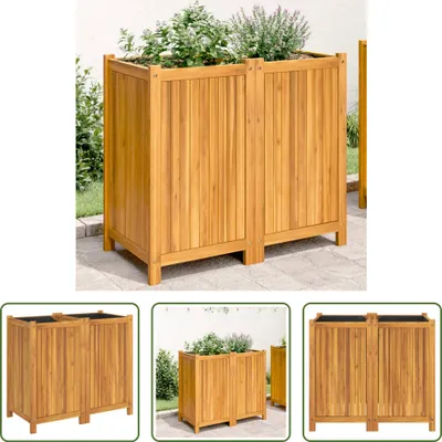 Image de The Living Store Bac à plantes avec insert 84x42x75 cm bois massif acacia