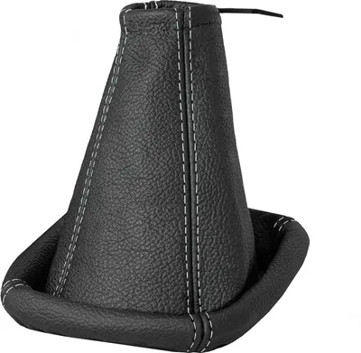 Produktbild von Schaltsack Schaltmanschette passend für Opel Corsa C 100% Echtleder schwarz Naht weiß