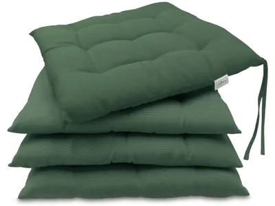 Produktbild von 4er Set Sitzkissen, 55% Baumwolle 45% Polyester, 40x40 cm, dunkelgrün