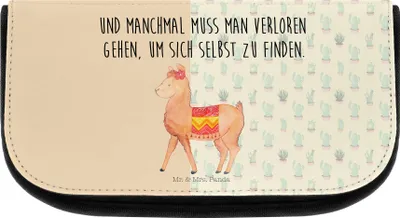 Produktbild von Mr. & Mrs. Panda Kosmetiktasche Alpaka Stolz - Kaktus Grün - Geschenk, Organizer, Kulturbeutel, Make-up, kosmetiktäschchen, Täschchen