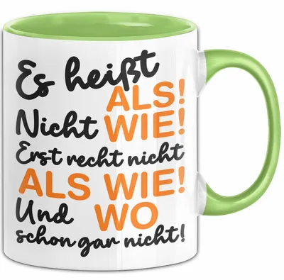 Produktbild von Deutschlehrer Unterricht Tasse Geschenk Lustige Geschenkidee Spruch (Grün)