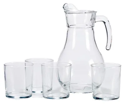 Immagine prodotto di Caraffa in vetro con 4 bicchieri KARO
