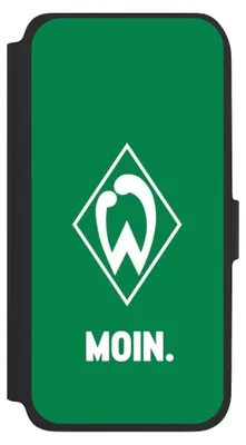 Produktbild von NIVOCASE Klapphülle für Samsung Galaxy A17 5G  Handyhülle aus Kunst Leder NIVOflip schwarz Moin Offizielles Lizenzprodukt SV Werder Bremen