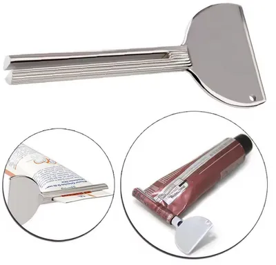 Image de CHPN - Extracteur de tubes - Extracteur pour tubes - Métal - Distributeur pour dentifrice - Permet d'extraire le dernier reste de dentifrice dans le tube - Argenté - Exprimer le contenu d'un tube de dentifrice
