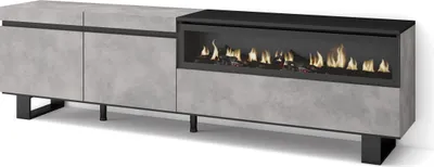 Immagine prodotto di COZY Mobile TV Soggiorno, 200x35x57cm, Per TV fino a 80, Camino elettrico, Cemento
