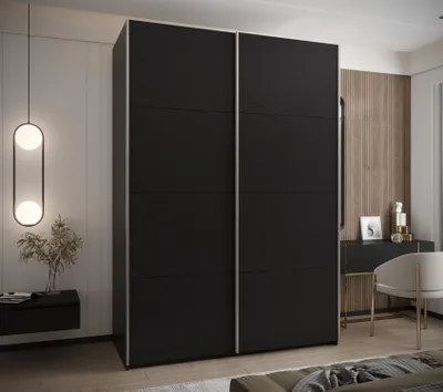 Obrázek produktu pro Dvoudveřová skříň SAMARA 1 - 180 cm, černá / stříbrná