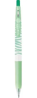 Gélové pero, 0,33 mm, stláčací mechanizmus, pruhované telo, ZEBRA "Sarasa Clip Pastel", pastelovo zelené