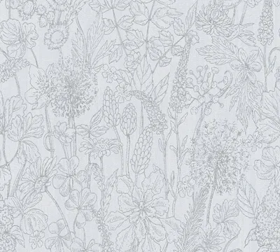 Produktbild von A.S. Création Blumentapete Attractive florale Tapete Vliestapete weiß silber grau 10,05 m x 0,53 m