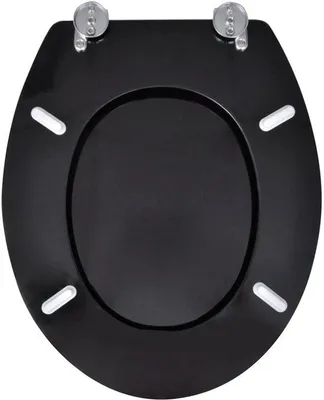 Produktbild von Toilettabellen mit Abdeckungen - Set aus 2 - Schwarz - MDF