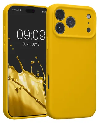 Produktbild von kwmobile Hülle kompatibel mit Apple iPhone 17 Pro Max - Hülle Silikon gummiert - Handyhülle - Handy Case in Strahlend Gelb