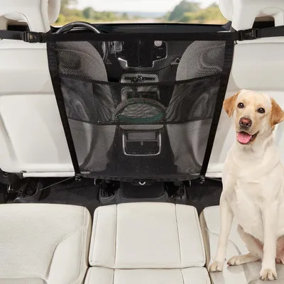 Produktbild von Hundegitter Auto mit Aufbewahrungstaschen Trennnetz für Rücksitz Universalpassend