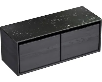 Produktbild von Sanox Waschtischunterschrank Loft BxHxT 121 x 47 x 46 cm Frontfarbe black oak mit Waschtischplatte Kunststein schwarz