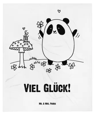 Produktbild von Mr. & Mrs. Panda Schlummerdecke Panda Glück - Weiß - Geschenk, Plaid, Babydecke, Kinderwagendecke, Fleecedecke, Kinderdecke