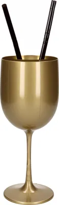 Produktbild von Weinglas - unzerbrechlich - gold - Kunststoff - 480 ml - Weinglaser