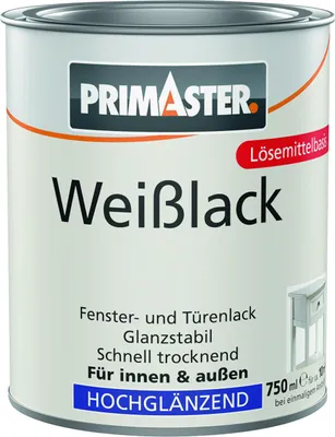 Produktbild von Primaster Weißlack hochglänzend 750 ml weiß