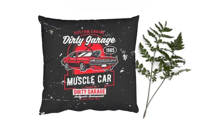 Obrázek produktu pro MuchoWow® Dekorační polštář Polštář na pohovku Dekorační polštář do obývacího pokoje 45x45 Mancave - Auto - Retro - Červená