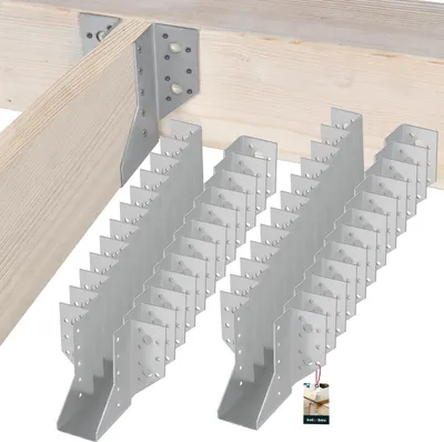Obrázek produktu pro KOTARBAU® Sada 25 závěsů na trámy 45 x 108 mm Závěsy na trámy z pozinkované oceli Závěsy na trámy Těžké spojky na trámy Dřevěné spojky na trámy Dřevěné trámy