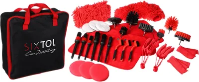 Productafbeelding van Multifunctionele set gereedschap voor het reinigen en wassen van auto's, CAR DETAILING 33, 33-delig, merk SIXTOL