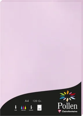 Produktbild von Pollen by Clairefontaine Papier DIN A4 120 g/qm flieder 50 Blatt