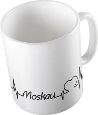 Produktbild von Huuraa Kaffeetasse Moskau Geschenk Tasse Weiß 330ml Moskau Präsent