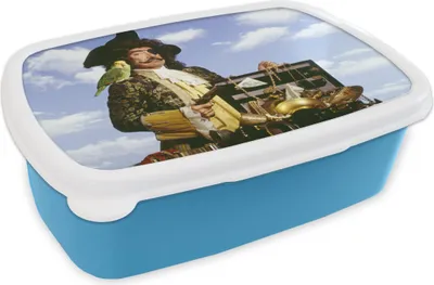 Obrázek produktu pro KitchenYeah® Lunchbox Brotzeit Brotdose 17x11 cm pirát s pokladem dětský svačinový box - oběd - plastový - chlebník - sendvičový box - box na oběd pro děti