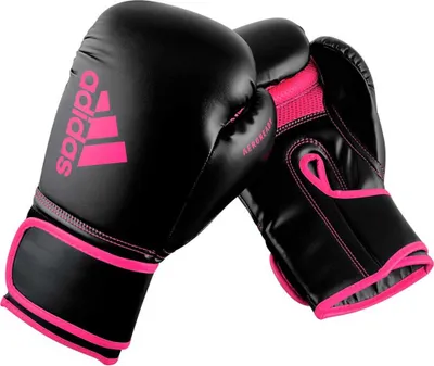 Image de gants de boxe adidas Hybrid 80 noir-rose onces - 12 onces
