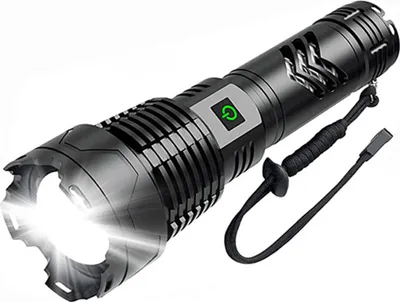 Produktbild von LED-Taschenlampe, wiederaufladbar, 120.000 Lumen, extrem hell mit zoombarer IPX5-wasserdichter Taschenlampe mit 5 Modi für Camping im Freien