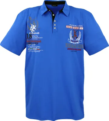 Produktbild von Übergrössen Hippes Polo-Shirt Kurzarm LAVECCHIA Royalblau 3XL