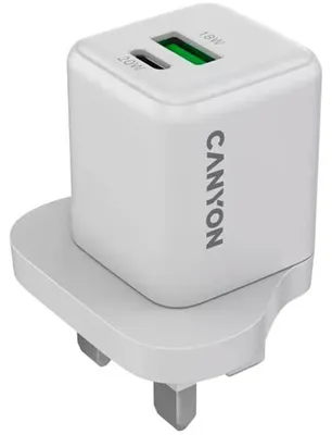Zdjęcie produktu dla Canyon Ładowarka Sieciowa Cu20Ac Gan 20W 1Xpd 1Xqc Uk Biała