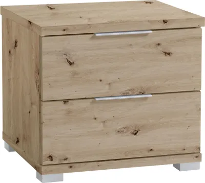 Produktbild von Nachtkommode Smilla, Artisan Eiche Holznachbildung, mit 2 Schubladen, 46x43x42 cm (B x H x T)