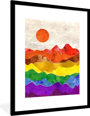 Produktbild von MuchoWow® Gerahmtes Poster Stolz - Schwul - Regenbogen 60x80 cm - Poster mit Schwarzem Bilderrahmen Wandposter Rahmen Foto Bilder - Wohnzimmer - Dekorationen - Prämie