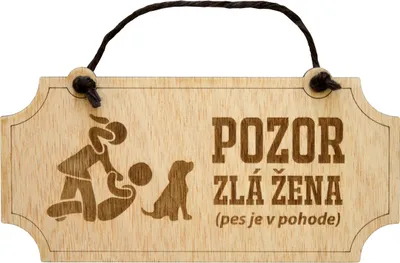 Produktbild von Vtipná tabulka Pozor zlá žena SK