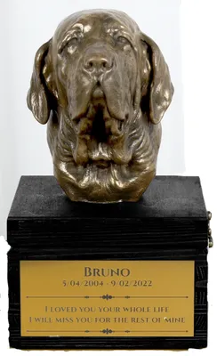 Immagine prodotto di Fila Brasileiro, mastino brasiliano - un'urna con incisione e scultura di cane, ultimo addio, prodotto artigianale del marchio Art-Dog