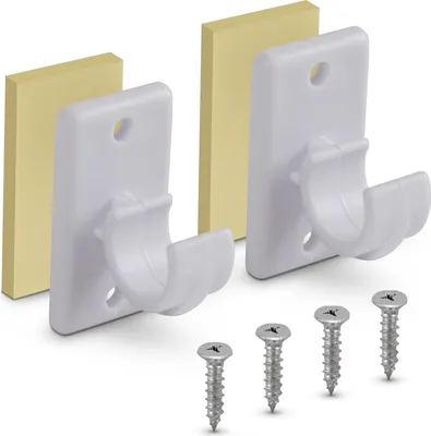 Produktbild von Bestlivings 2er Pack Ersatzträger für Gardinenstangen bis Ø 12 mm in Weiß (L 2,5 cm), Träger für Cafehausstangen, Scheibenstangen