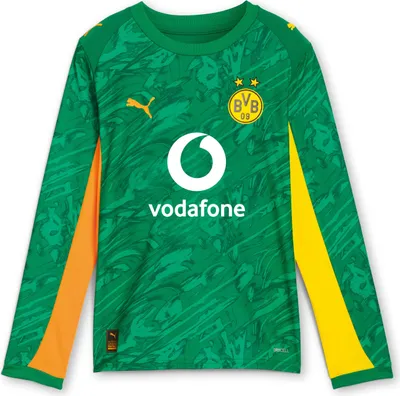 Produktbild von Puma Bvb Gk Jersey Replica Ls Jr With Sponsor - archive green-intense orange, Größe:128